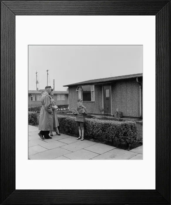 Framed Print : A Prefab House, 1955 Framed Print : A Prefab House, 1955