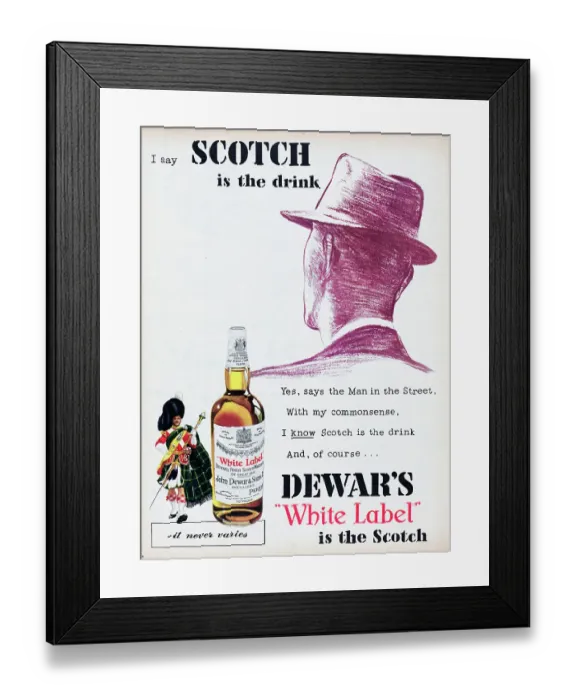 Framed Print : Dewars White Label Scotch Whisky Framed Print : Dewars White Label Scotch Whisky