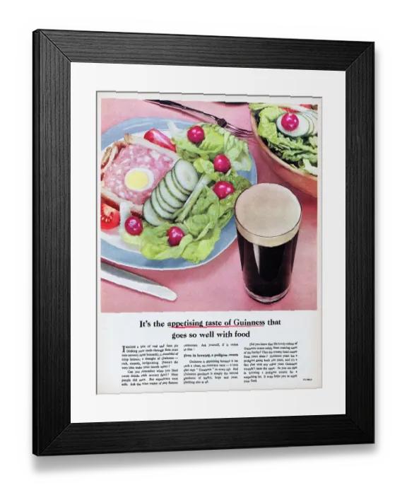 Framed Print : Guinness. 1955: Advertisement for Original Publication Framed Print : Guinness. 1955: Advertisement for Original Publication