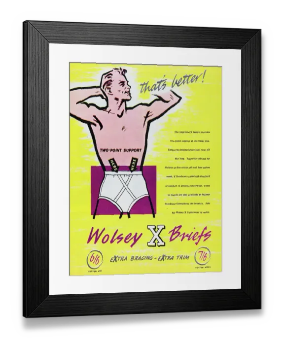 Framed Print : Wolsey X Briefs