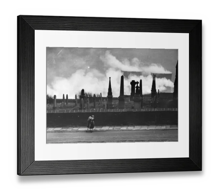 Framed Print : Graveyard. May 1955: A graveyard above Halifax, Yorkshire Framed Print : Graveyard. May 1955: A graveyard above Halifax, Yorkshire