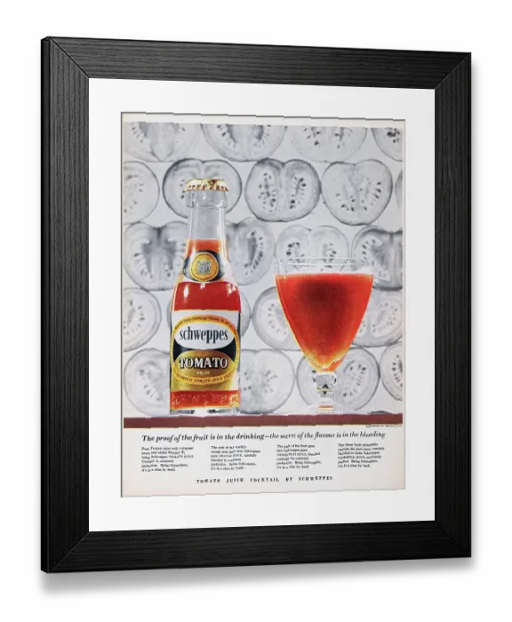Framed Print : Schweppes Tomato Juice Framed Print : Schweppes Tomato Juice