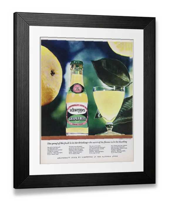Framed Print : Schweppes Grapefruit Juice Framed Print : Schweppes Grapefruit Juice