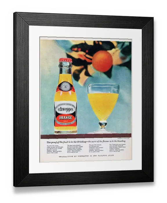 Framed Print : Schweppes Orange Juice Framed Print : Schweppes Orange Juice