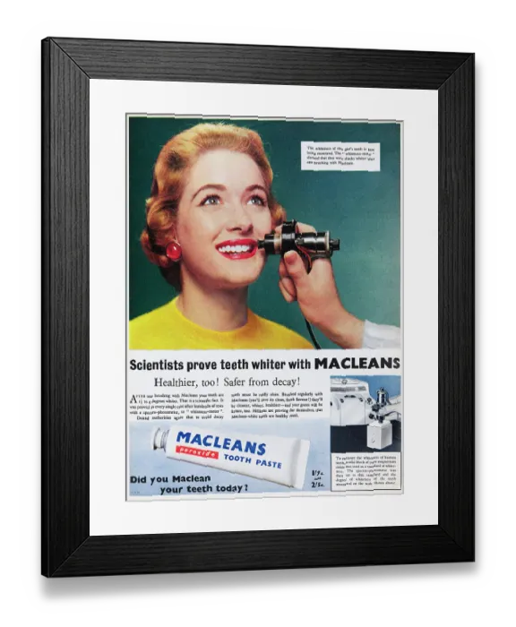 Framed Print : Macleans Tooth Paste Framed Print : Macleans Tooth Paste