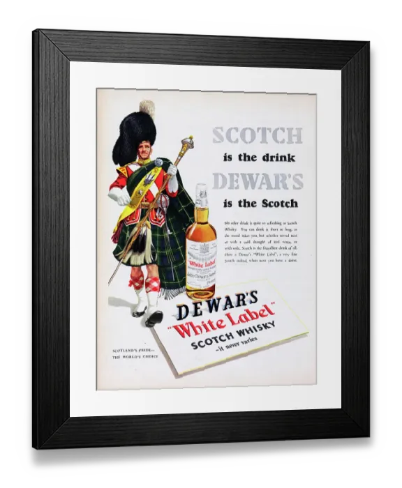 Framed Print : Dewar's Scotch Whisky Framed Print : Dewar's Scotch Whisky