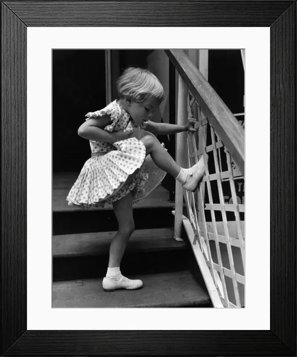 Framed Print : Fashion. circa 1955: A pretty party dress and model Framed Print : Fashion. circa 1955: A pretty party dress and model