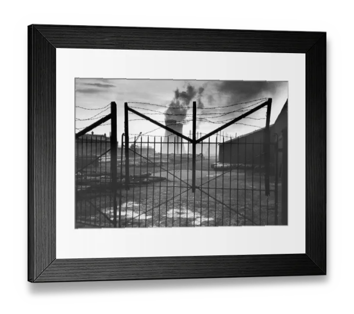 Framed Print : Factory Gates Framed Print : Factory Gates