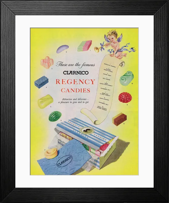 Framed Print : Clarnico Regency Candies Framed Print : Clarnico Regency Candies