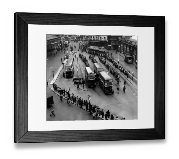 Framed Print : Bus Queues