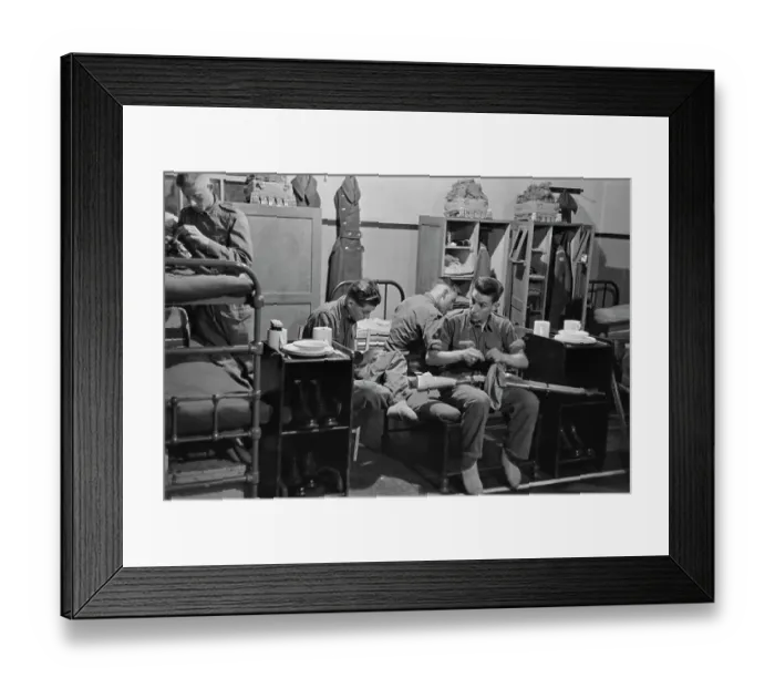Framed Print : Conscripts In Barrack Room Framed Print : Conscripts In Barrack Room