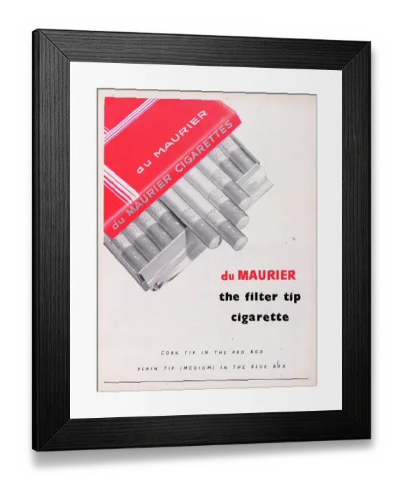 Framed Print : Du Maurier Cigarettes Framed Print : Du Maurier Cigarettes