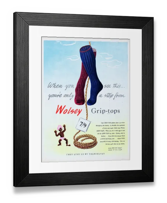 Framed Print : Wolsey Grip-tops Framed Print : Wolsey Grip-tops