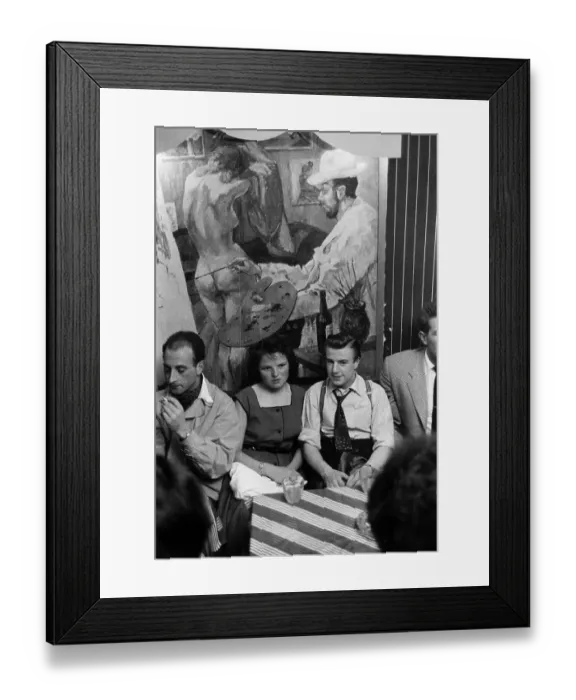 Framed Print : Cafe-Bar. 21st August 1954: Customers in the Moulin Rouge near Oxford Street
