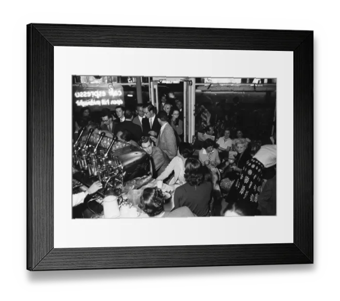 Framed Print : Coffee Bar Crowd Framed Print : Coffee Bar Crowd