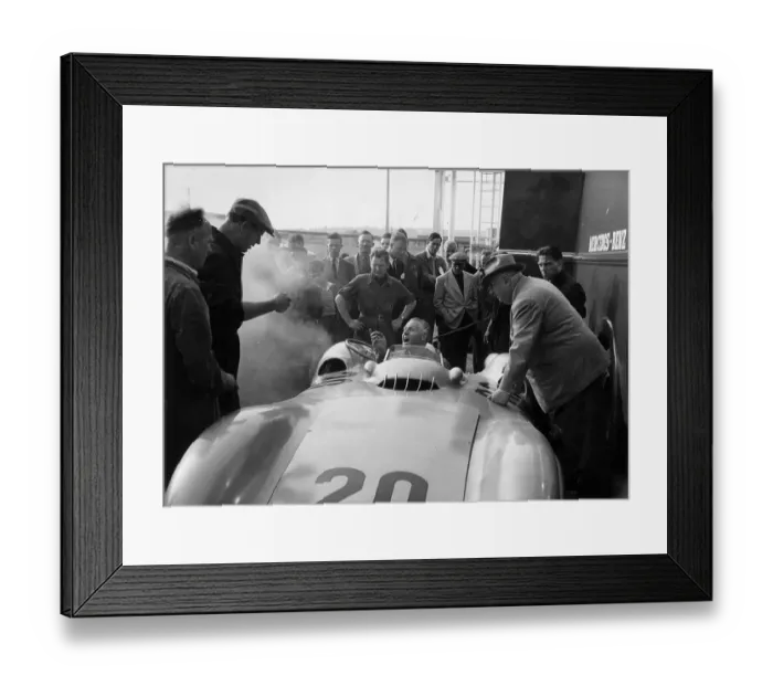 Framed Print : Mercedes. 17th July 1954: German driver Karl Kling in of the Mercedes racing Framed Print : Mercedes. 17th July 1954: German driver Karl Kling in of the Mercedes racing