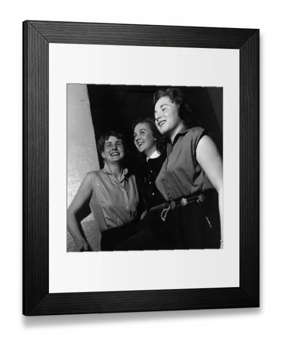Framed Print : Jazz Fans. 10th July 1954: Female fans of jazz at the Blue Heaven Framed Print : Jazz Fans. 10th July 1954: Female fans of jazz at the Blue Heaven