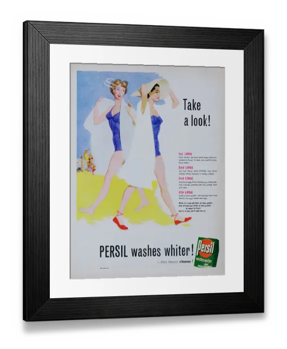 Framed Print : Persil. 1954: Advertisement for Persil washing powder with the caption Take a look!' Framed Print : Persil. 1954: Advertisement for Persil washing powder with the caption Take a look!'