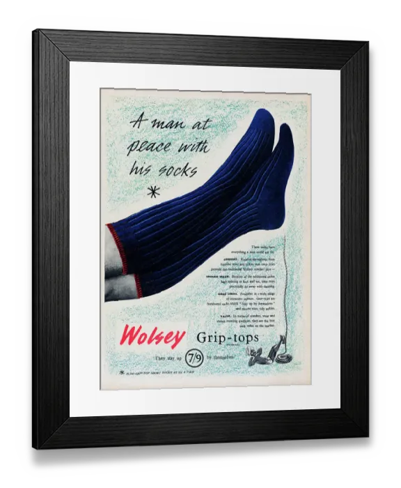 Framed Print : Wolsey Grip-tops Framed Print : Wolsey Grip-tops