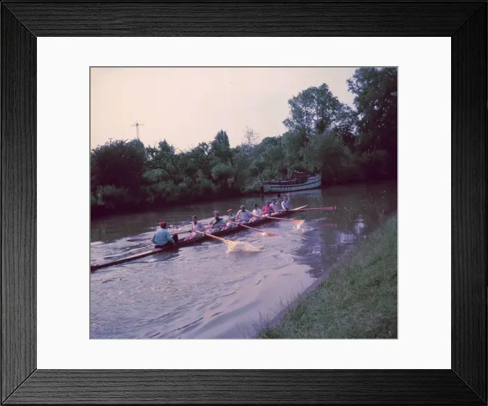 Framed Print : The Bumps, taking place during May Week in Cambridge Framed Print : The Bumps, taking place during May Week in Cambridge