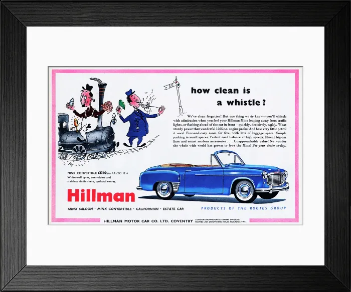 Framed Print : Hillman Minx Convertible Framed Print : Hillman Minx Convertible