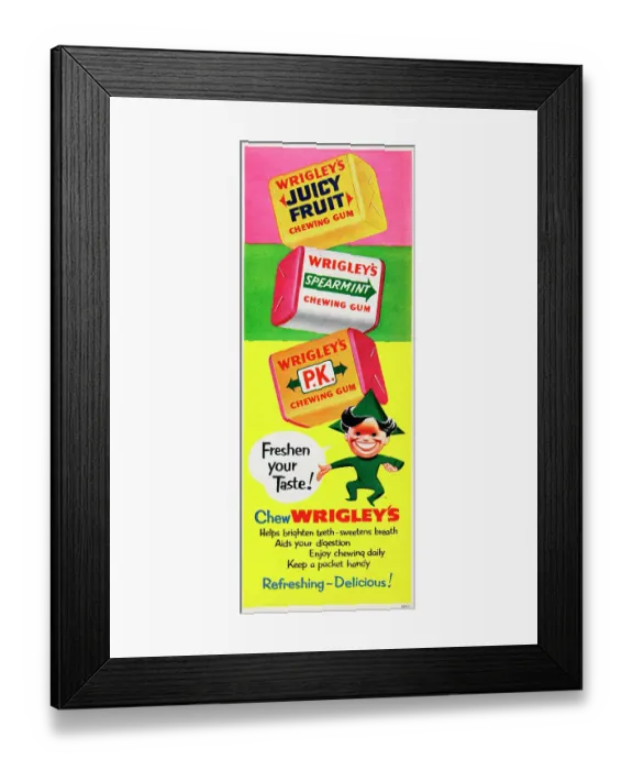 Framed Print : Wrigley's Chewing Gum