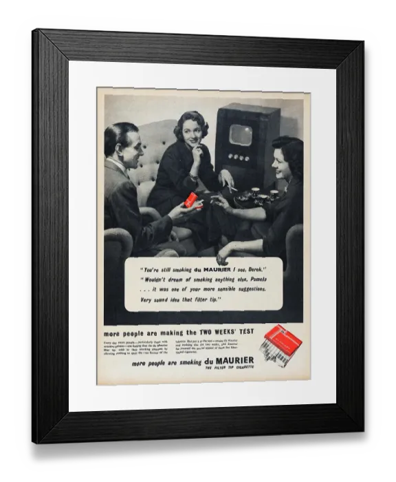Framed Print : Du Maurier Cigarettes Framed Print : Du Maurier Cigarettes