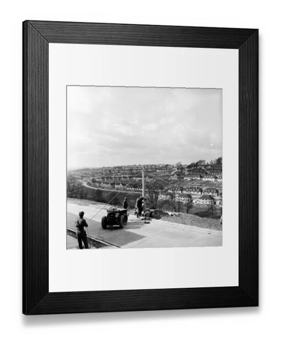 Framed Print : New Homes. 15th May 1954: A construction site in Whitleigh