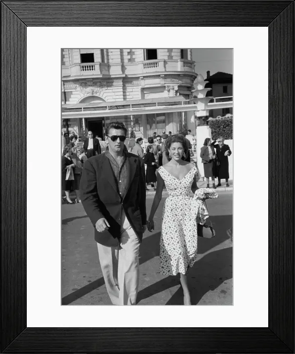 Framed Print : Mitchum At Cannes