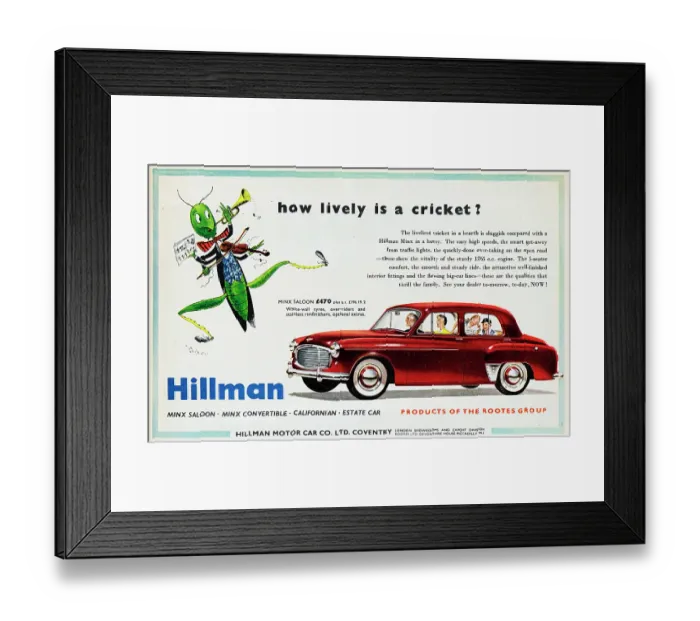 Framed Print : Hillman Minx Framed Print : Hillman Minx