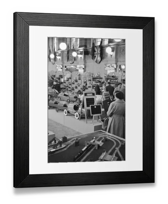 Framed Print : Toy Fair. 10th April 1954: Toys on display at the Toy Manufacturers Fair at Brighton Framed Print : Toy Fair. 10th April 1954: Toys on display at the Toy Manufacturers Fair at Brighton