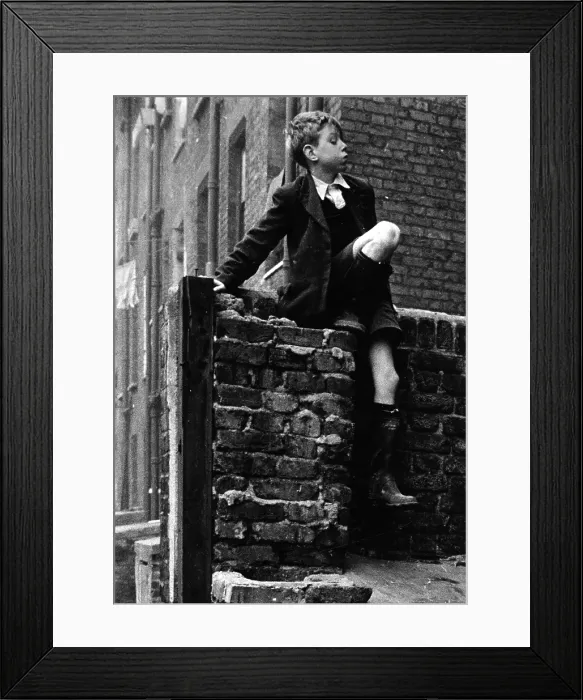Framed Print : Boy Sitting On Wall Framed Print : Boy Sitting On Wall