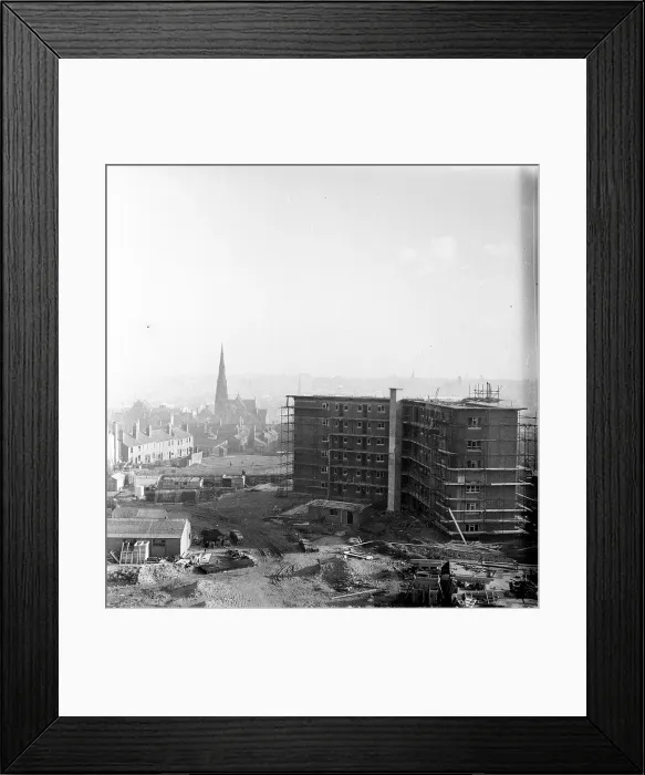 Framed Print : New Flats. 6th February 1954: A block of flats nearing completion in Great Colmore Street Framed Print : New Flats. 6th February 1954: A block of flats nearing completion in Great Colmore Street