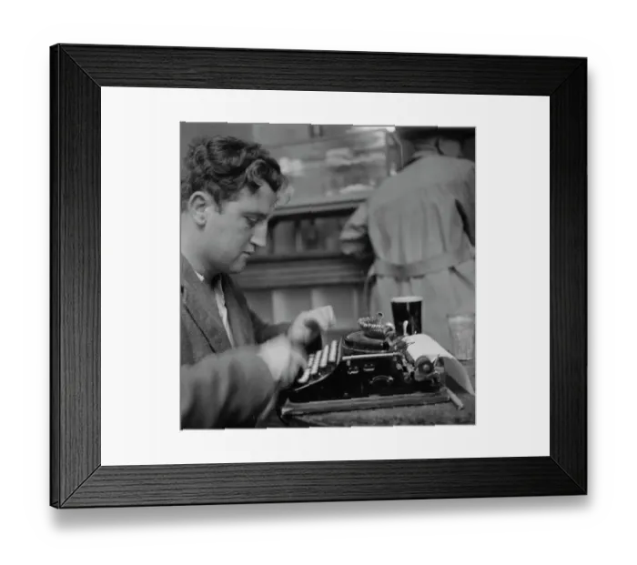 Framed Print : Behan Typing Framed Print : Behan Typing