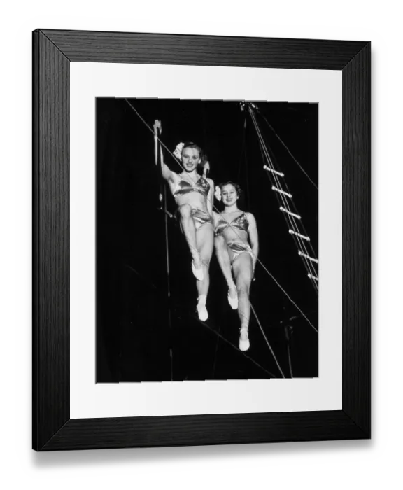 Framed Print : Sisters Trapeze Act
