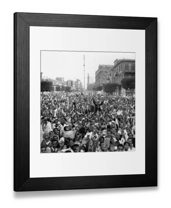 Framed Print : Suez Demo. Crowds demonstrating, in Cairo's Opera Square Framed Print : Suez Demo. Crowds demonstrating, in Cairo's Opera Square