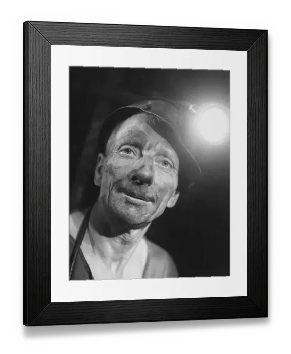 Framed Print : Coal Face. 1954: A miner from Highley Colliery, near Aveley, Shropshire Framed Print : Coal Face. 1954: A miner from Highley Colliery, near Aveley, Shropshire