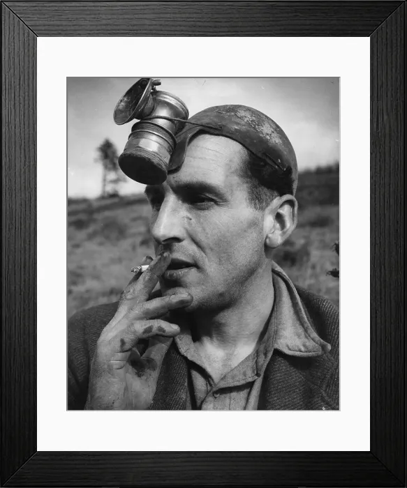 Framed Print : Miner. A coal miner smoking a cigarette. Original Publication Framed Print : Miner. A coal miner smoking a cigarette. Original Publication