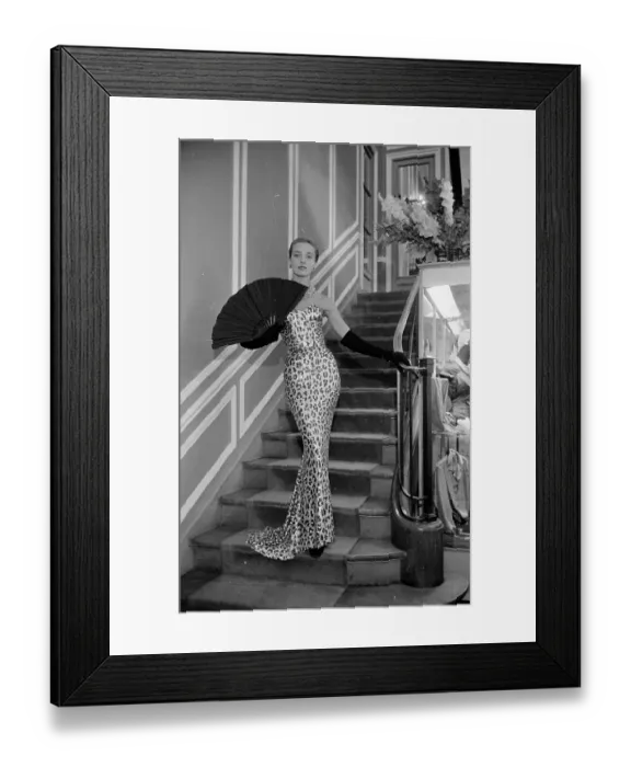 Framed Print : Balmain Leopard Print Dress