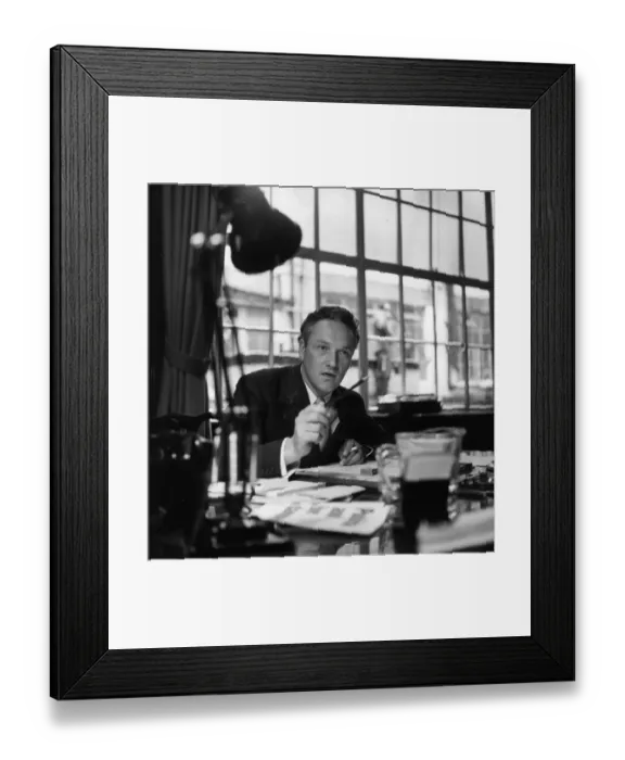 Framed Print : Scoop. August 1953: Hugh Cudlipp, Editorial Director of the Daily Mirror Framed Print : Scoop. August 1953: Hugh Cudlipp, Editorial Director of the Daily Mirror
