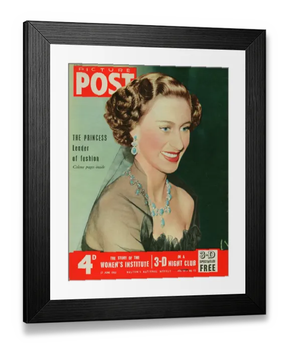 Framed Print : Princess Margaret On Picture Post Cover Framed Print : Princess Margaret On Picture Post Cover