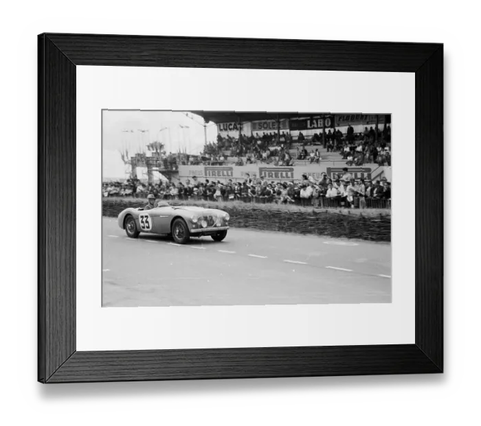 Framed Print : Le Mans. 27th June 1953: A British Austin-Healey sports car competing in Framed Print : Le Mans. 27th June 1953: A British Austin-Healey sports car competing in