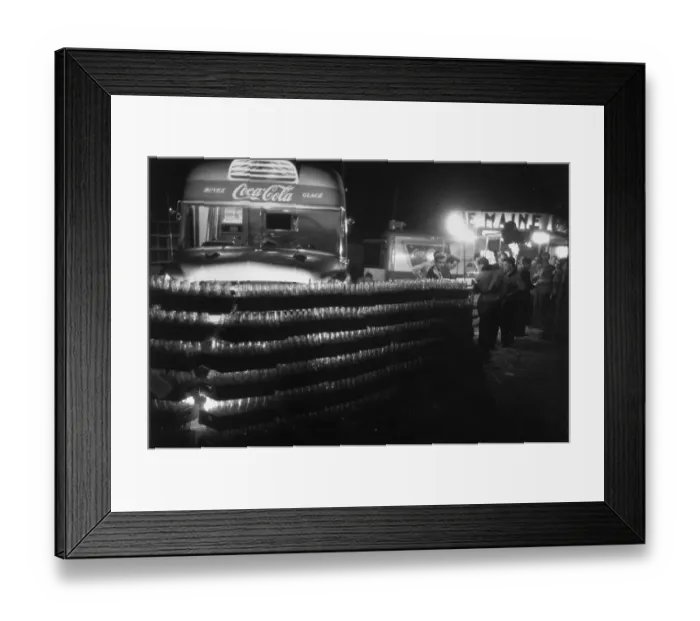 Framed Print : Soda Stop. 27th June 1953: Coca-Cola bottles stacked outside a mobile bar Framed Print : Soda Stop. 27th June 1953: Coca-Cola bottles stacked outside a mobile bar