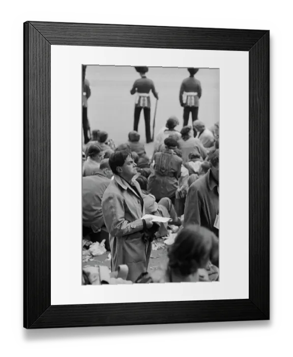 Framed Print : People Waiting For Coronation Procession Framed Print : People Waiting For Coronation Procession