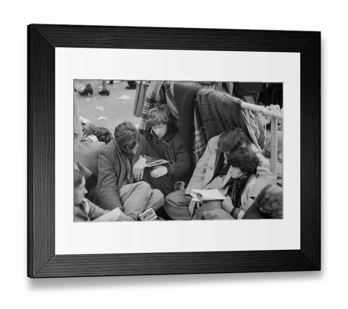 Framed Print : People Waiting For Coronation Procession Framed Print : People Waiting For Coronation Procession