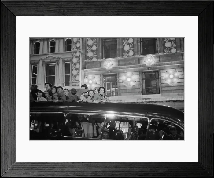 Framed Print : People Viewing Coronation Lights