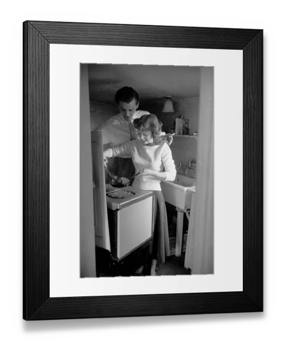 Framed Print : Cooking Couple Framed Print : Cooking Couple