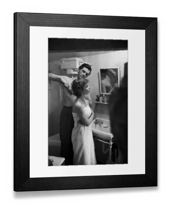 Framed Print : Bathroom Couple Framed Print : Bathroom Couple