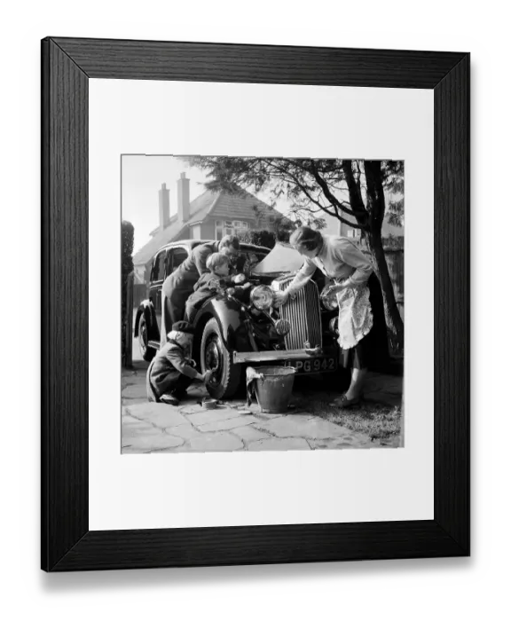 Framed Print : Family Car Wash Framed Print : Family Car Wash