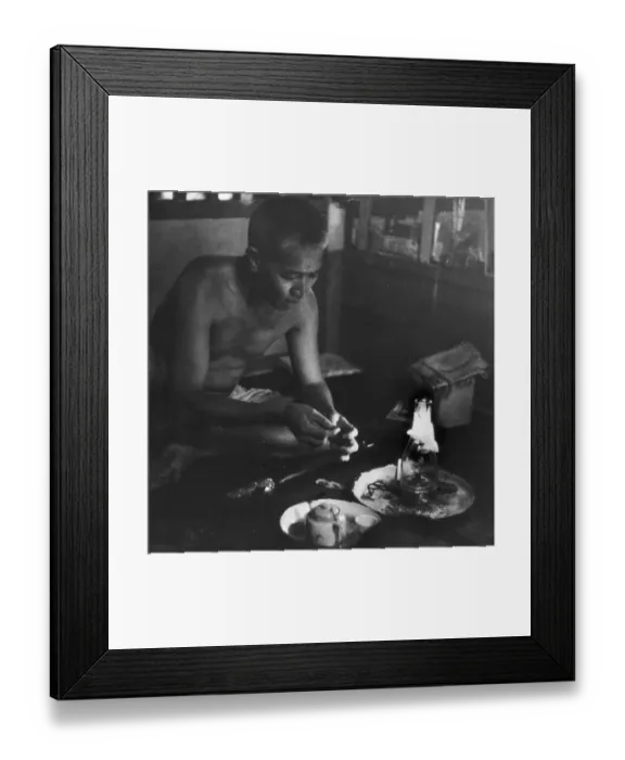 Framed Print : Opium Den. March 1953: An opium den in the Chinese quarter of Bangkok
